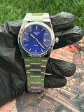 "Tissot PRX Style Stainless Steel Watch – Green, Black, Silver & Blue Dial Collection"