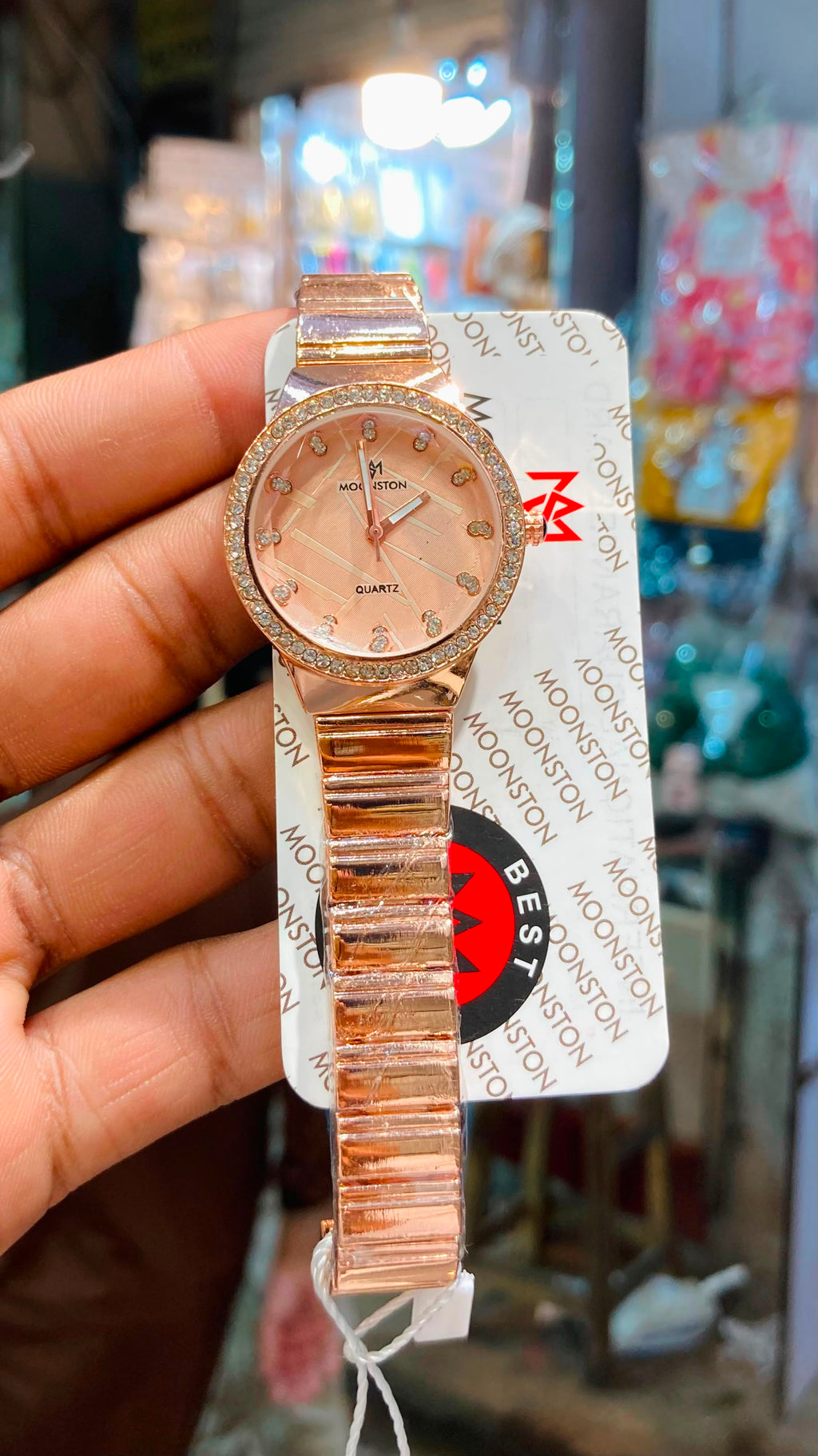 MOONSTON Luxury Crystal Two-Tone Ladies Quartz Watch