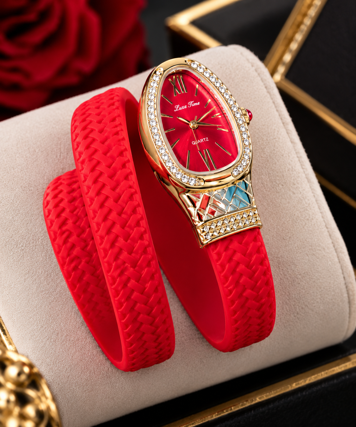 "Luxe Time Ruby Royale Watch ❤️✨for ladies"